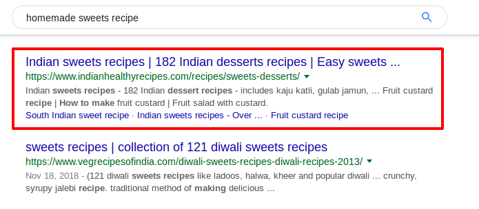 Featured Snippet format